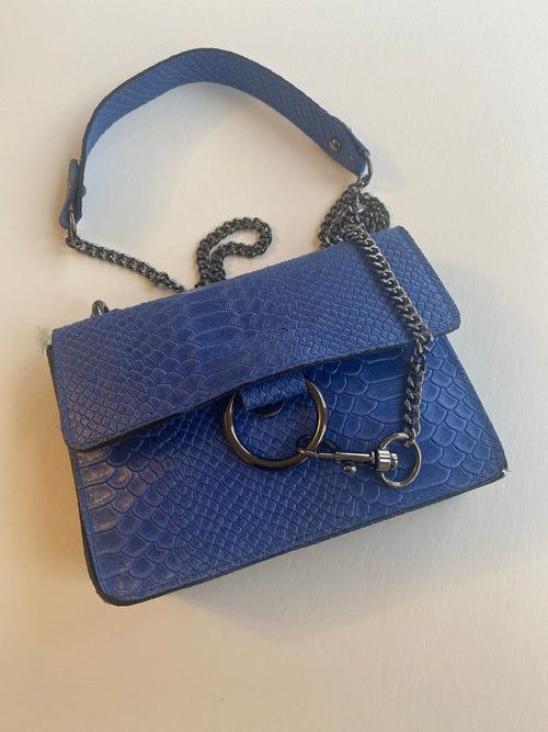 Stamped Leather Handbag | Royal Blue