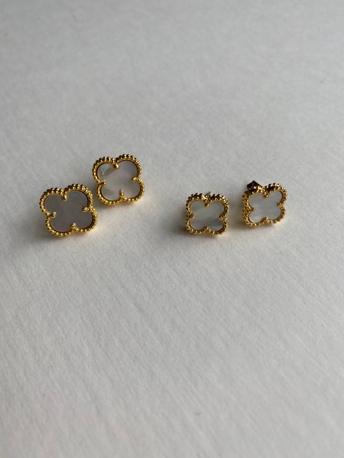 Clover Earrings | Mother of Pearl & Yellow Gold | Back in Stock!