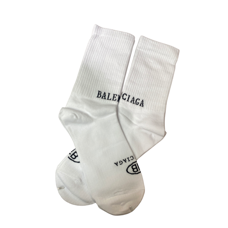 B Socks - White