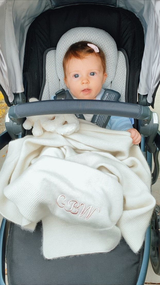100% Cashmere Baby Blanket | Cream