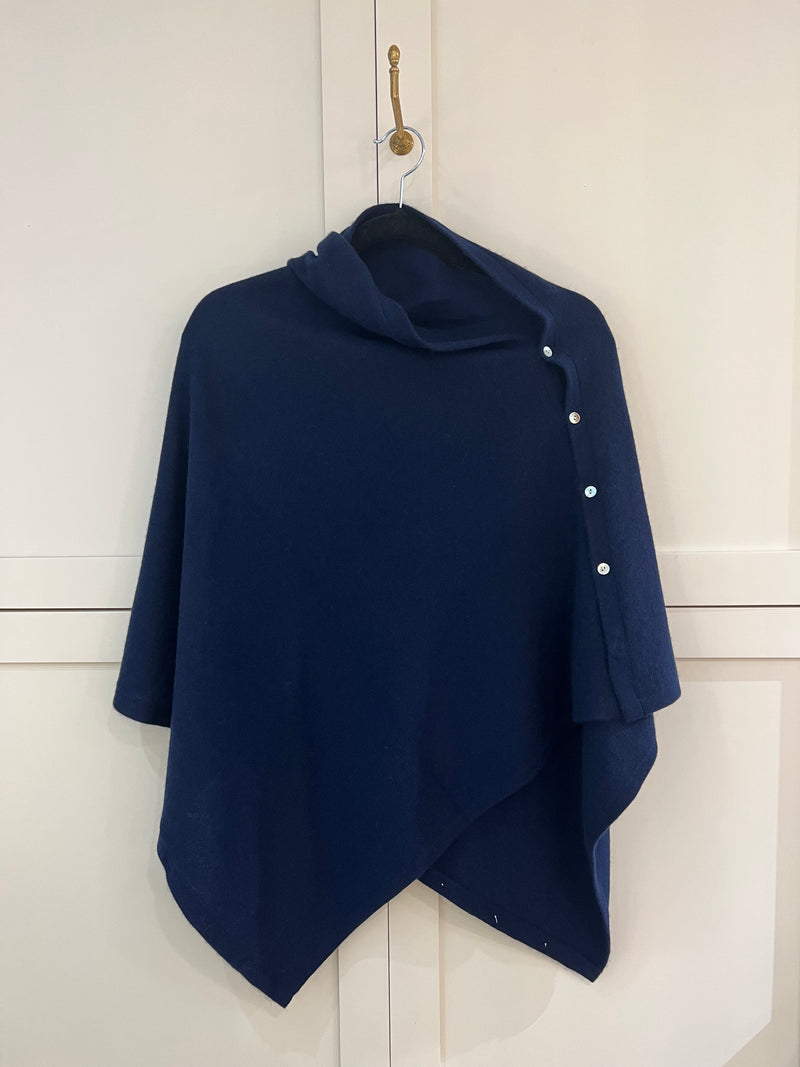 Cashmere Poncho | Midnight Blue