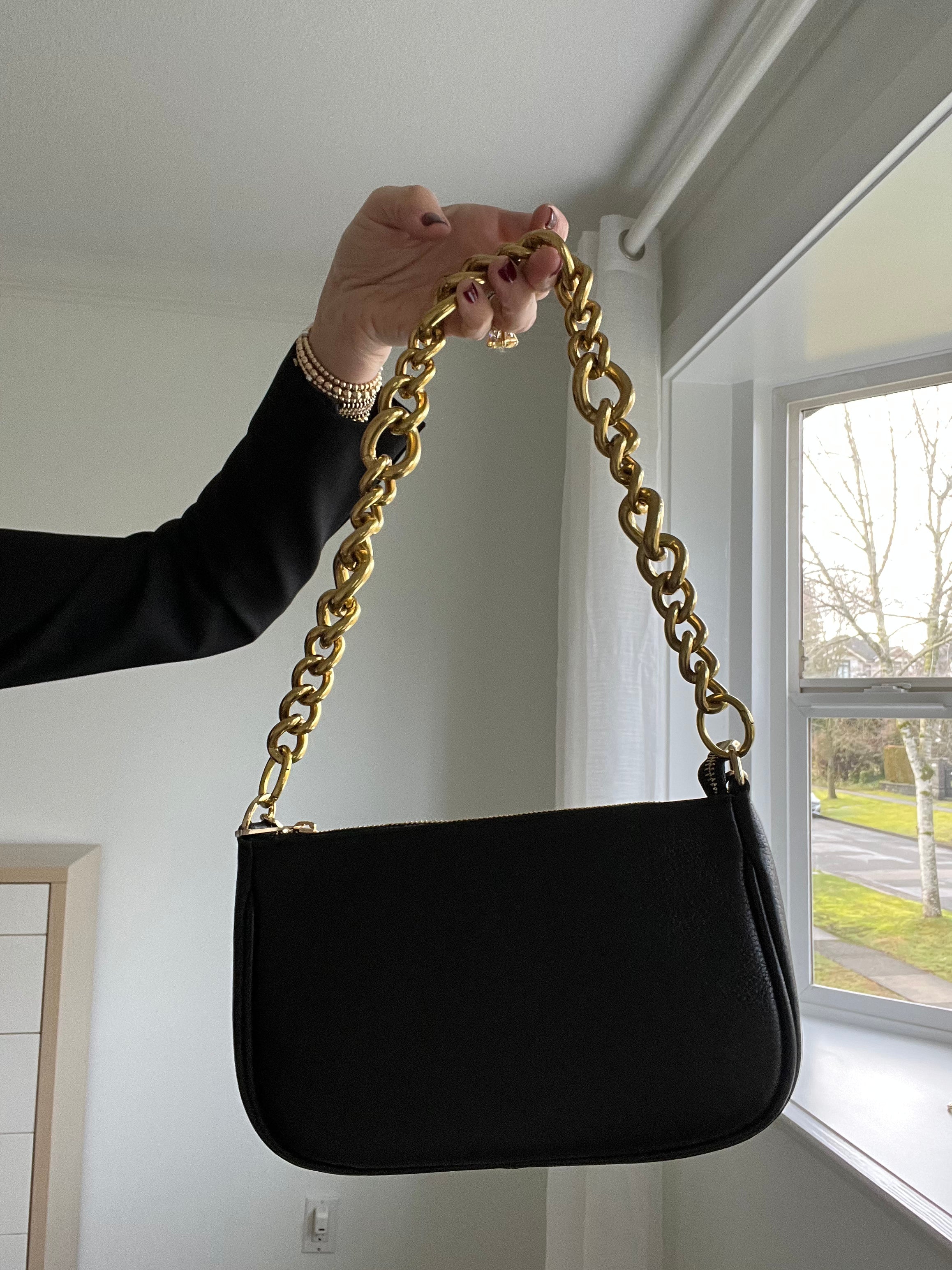 black chanel chain strap