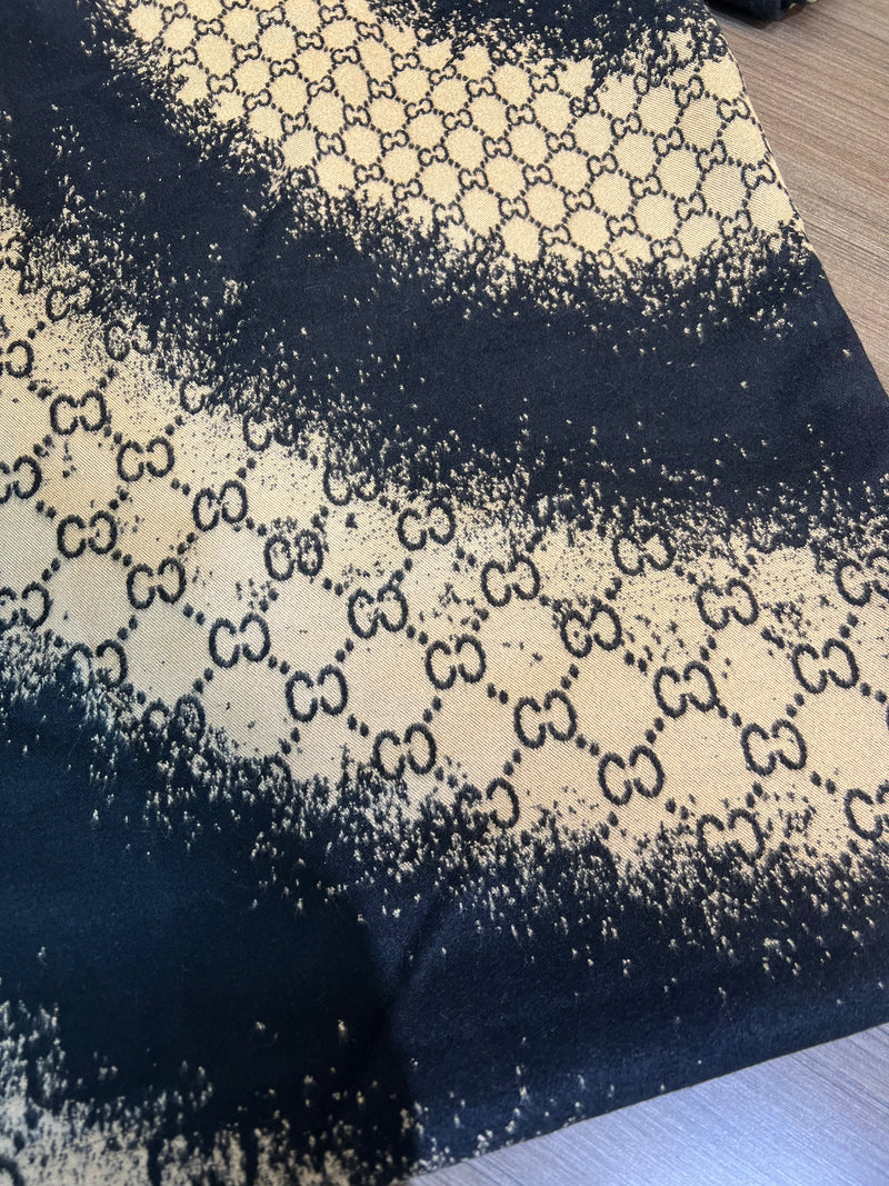 Italian Large Black and Beige Scarf CeCe