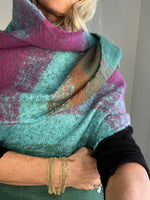 Scarf Turquoise, Purple and Green