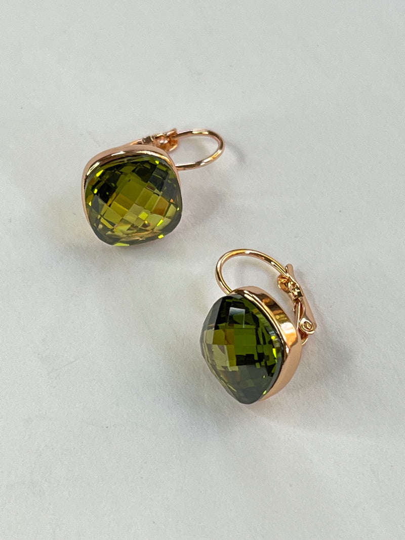 Choker Cut Earrings | Green Topaz