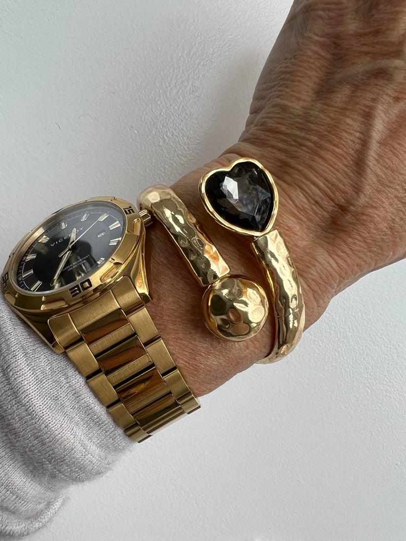 Gold Cuff Bracelet | Heart